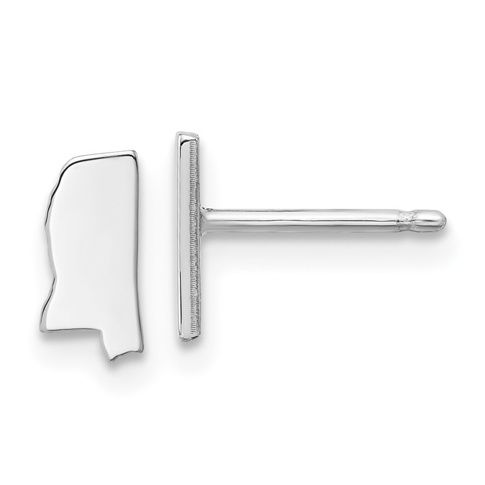 925 Sterling Silver TravelRhodium-plated Mississippi State Earrings